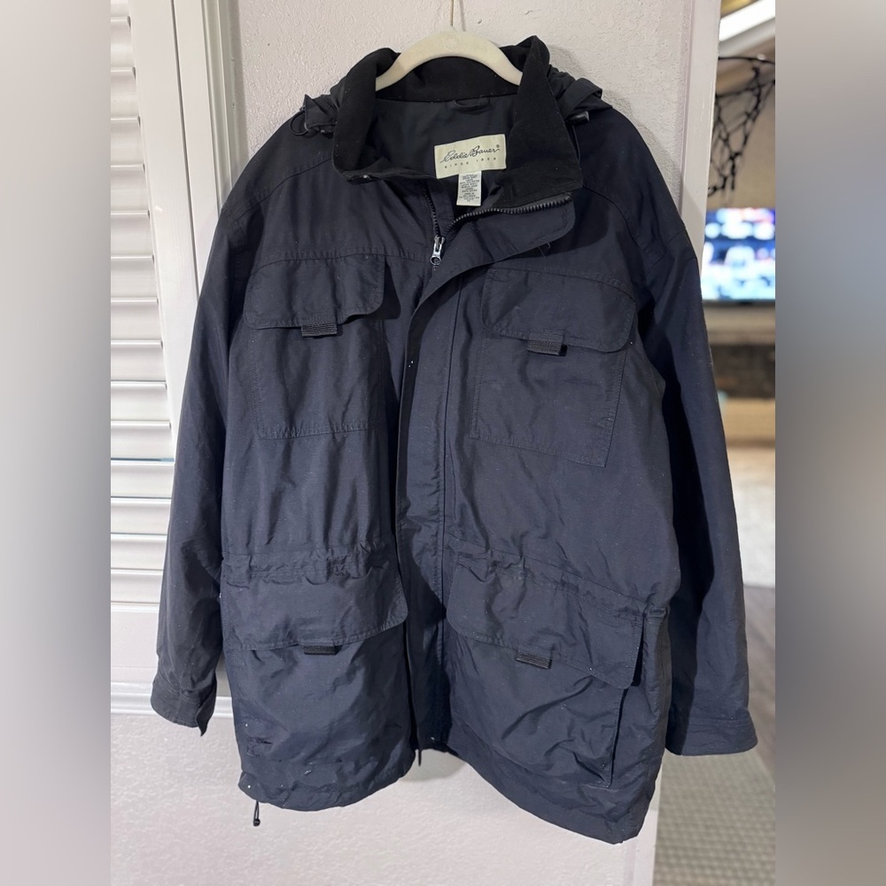 Vintage 90’s Eddie Bauer Black Nylon coat